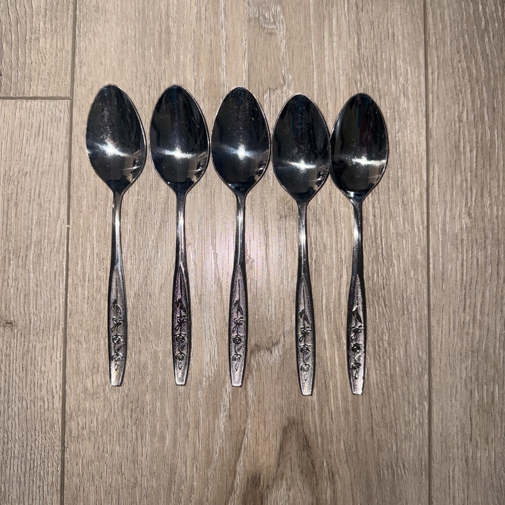 Ekco Rose Cotillion Stainless Flatware Teaspoons 5 pcs  Eterna Taiwan